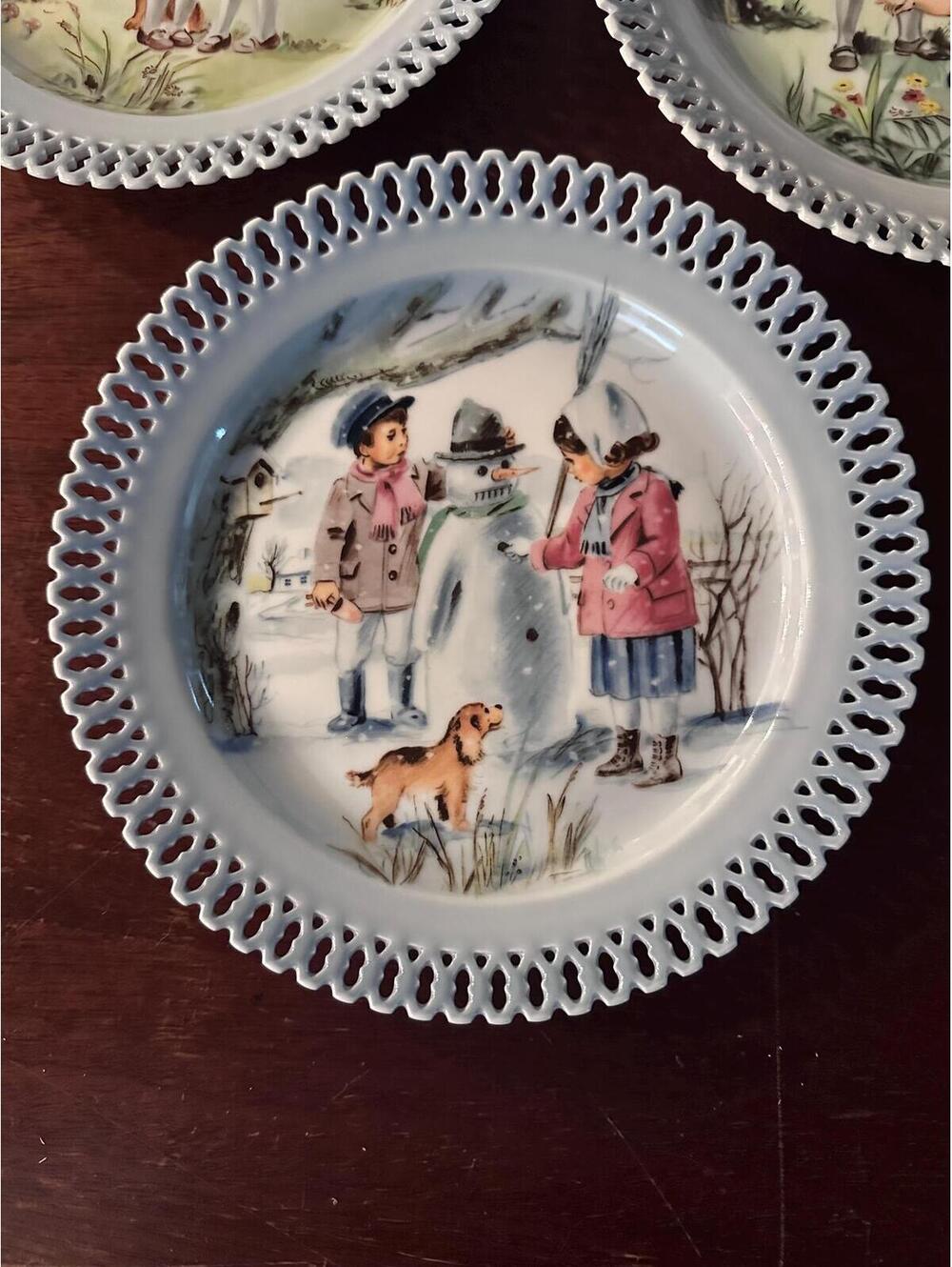 Vintage Bing & Grondahl Seasons Remembered Porcelain PlateWinter of the Snowman